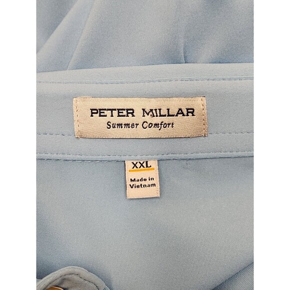 NWT Peter Millar Summer Comfort Polo Shirt Men's 2XL Blue Performance Golf - Picture 4 of 8